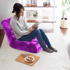 SOGA Floor Recliner Folding Lounge Sofa Futon Couch Folding Chair Cushion Purple