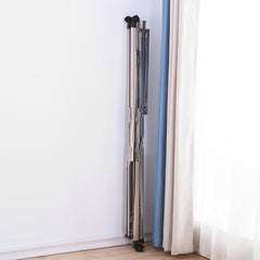 SOGA 2.4m Portable Standing Clothes Drying Rack Foldable Space-Saving Laundry Holder with Wheels