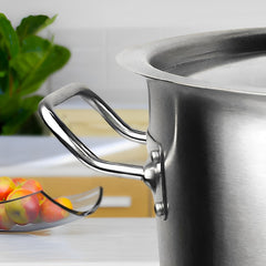 SOGA Stock Pot 33Lt Top Grade Thick Stainless Steel Stockpot 35CM 18/10