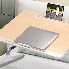 SOGA 60X40cm Wood Small Laptop Bed Portable Foldable Study Table Adjustable