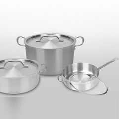 SOGA 32cm Stainless Steel Saucepan With Lid Induction Cookware With Triple Ply Base