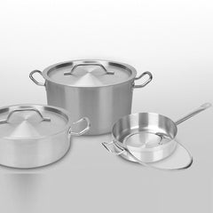 SOGA 2X 26cm Stainless Steel Saucepan Sauce pan with Glass Lid and Helper Handle Triple Ply Base Cookware