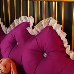 SOGA 4X 180cm Burgundy Princess Bed Pillow Headboard Backrest Bedside Tatami Sofa Cushion with Ruffle Lace Home Decor