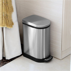 SOGA 2X Foot Pedal Stainless Steel Rubbish Recycling Garbage Waste Trash Bin 10L U