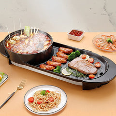 SOGA 2 in 1 Electric Non-Stick BBQ Teppanyaki Grill Plate Steamboat Dual Sided Hotpot