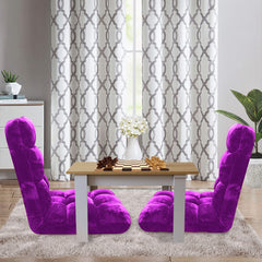 SOGA Floor Recliner Folding Lounge Sofa Futon Couch Folding Chair Cushion Purple