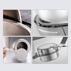 SOGA 6.5L Stainless Steel Round Soup Tureen Bowl Station Roll Top Buffet Chafing Dish Catering Chafer Food Warmer Server