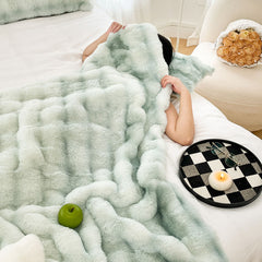 SOGA 2X 200cm Light Green Fuzzy Super Soft and Cozy Fluffy Throw Blanket