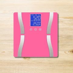 SOGA Glass LCD Digital Body Fat Scale Bathroom Electronic Gym Water Weighing Scales Pink