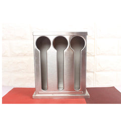 SOGA Stainless Steel Buffet Restaurant Spoon Utensil Holder Storage Rack 3 Holes