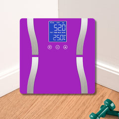 SOGA Digital Body Fat Scale Bathroom Scales Weight Gym Glass Water LCD Electronic Purple