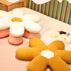 SOGA 2X Pink Daisy Flower Shape Cushion Soft Leaning Bedside Pad Floor Plush Pillow Home Decor