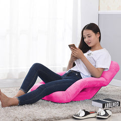 SOGA 2X Foldable Lounge Cushion Adjustable Floor Lazy Recliner Chair with Armrest Pink