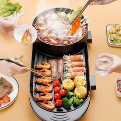 SOGA 2 in 1 Electric Non-Stick BBQ Teppanyaki Grill Plate Steamboat Dual Sided Hotpot