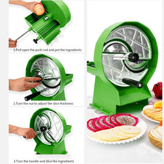 SOGA Commercial Manual Vegetable Fruit Slicer Kitchen Cutter Machine Green