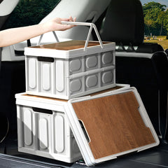 SOGA 2X 52.5x35.5cm 55L White Car & Camping Foldable Storage Box Crate Stackable Container No Handle