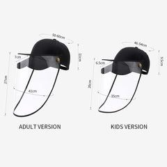 10X Outdoor Protection Hat Anti-Fog Pollution Dust Saliva Protective Cap Full Face HD Shield Cover Adult White