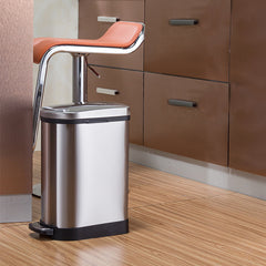 SOGA 2X Foot Pedal Stainless Steel Rubbish Recycling Garbage Waste Trash Bin 10L U