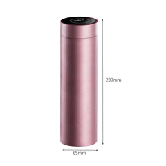 SOGA 500ML Stainless Steel Smart LCD Thermometer Display Bottle Vacuum Flask Thermos Rose Gold