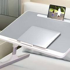 SOGA 60X40cm Grey Small Laptop Bed Portable Foldable Study Table Adjustable