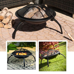 SOGA 2 in 1 Outdoor Portable Fold Fire Pit BBQ Grill Patio Camping Heater Fireplace 56cm