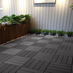 SOGA 2X 11 pcs Grey DIY Wooden Composite Decking Tiles Garden Outdoor Backyard Flooring Home Decor