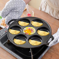 SOGA 2X 31.5cm Cast Iron Takoyaki Fry Pan Octopus Balls Maker 7 Hole Cavities Grill Mold