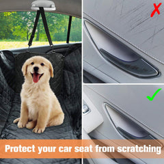 SOGA 2X 600D Oxford Cloth Waterproof Dog Car Cover Back Seat Protector Hammock Non-Slip Pet Mat Black