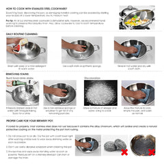 SOGA Stock Pot 9L 23L Top Grade Thick Stainless Steel Stockpot 18/10