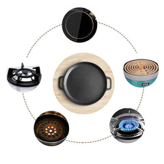 SOGA Dual Burners Cooktop Stove 30cm Cast Iron Frying Pan Skillet and 30cm Induction Fry Pan