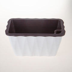 SOGA 35cm Small White Rectangular Flowerpot Vegetable Herb Flower Outdoor Plastic Box Garden Decor