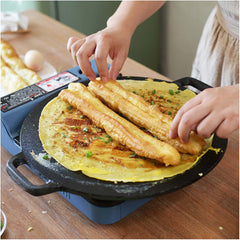 SOGA 2X 40X33cm Cast Iron Induction Crepes Pan Baking Cookie Pancake Pizza Bakeware