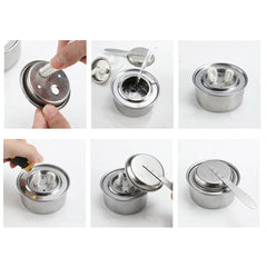 SOGA 4X Stainless Steel Mini Asian Buffet Hot Pot Single Person Shabu Alcohol Stove Burner with Lid