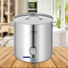 SOGA Stainless Steel Brewery Pot 130L With Beer Valve 55*55cm