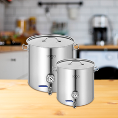 SOGA Stainless Steel Brewery Pot 50L 98L With Beer Valve 40CM 50CM