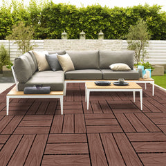 SOGA 2X 11 pcs Dark Chocolate DIY Wooden Composite Decking Tiles Garden Outdoor Backyard Flooring Home Decor