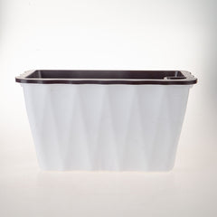 SOGA 35cm Small White Rectangular Flowerpot Vegetable Herb Flower Outdoor Plastic Box Garden Decor