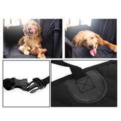 SOGA 2X 600D Oxford Cloth Waterproof Dog Car Cover Back Seat Protector Hammock Non-Slip Pet Mat Black