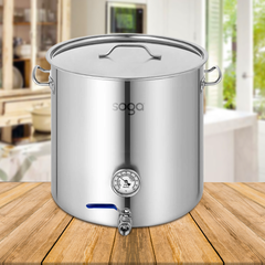 SOGA Stainless Steel Brewery Pot 50L With Beer Valve 40*40cm