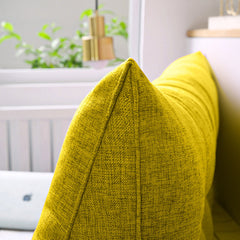 SOGA 2X 100cm Yellow Triangular Wedge Bed Pillow Headboard Backrest Bedside Tatami Cushion Home Decor