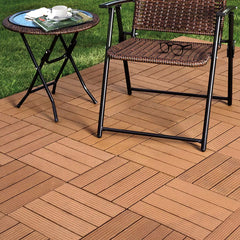 SOGA 2X 11 pcs Coffee DIY Wooden Composite Decking Tiles Garden Outdoor Backyard Flooring Home Decor