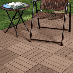 SOGA 2X 11 pcs Light Chocolate DIY Wooden Composite Decking Tiles Garden Outdoor Backyard Flooring Home Decor