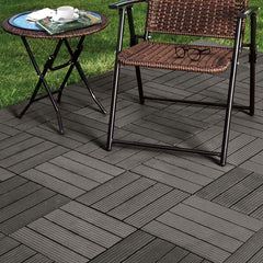 SOGA 2X 11 pcs Grey DIY Wooden Composite Decking Tiles Garden Outdoor Backyard Flooring Home Decor