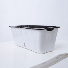 SOGA 50cm Large White Rectangular Flowerpot Vegetable Herb Flower Outdoor Plastic Box Garden Decor