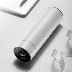 SOGA 500ML Stainless Steel Smart LCD Thermometer Display Bottle Vacuum Flask Thermos White