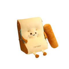 SOGA 2X Cute Face Toast Bread Wedge Cushion Stuffed Plush Cartoon Back Support Pillow Home Decor