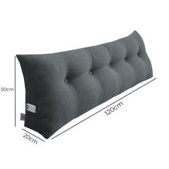 SOGA 120cm Dark Grey Triangular Wedge Bed Pillow Headboard Backrest Bedside Tatami Cushion Home Decor