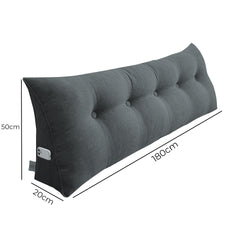 SOGA 4X 180cm Dark Grey Triangular Wedge Bed Pillow Headboard Backrest Bedside Tatami Cushion Home Decor