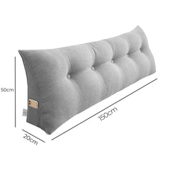 SOGA 2X 150cm Silver Triangular Wedge Bed Pillow Headboard Backrest Bedside Tatami Cushion Home Decor