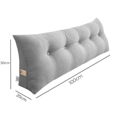 SOGA 2X 100cm Silver Triangular Wedge Bed Pillow Headboard Backrest Bedside Tatami Cushion Home Decor